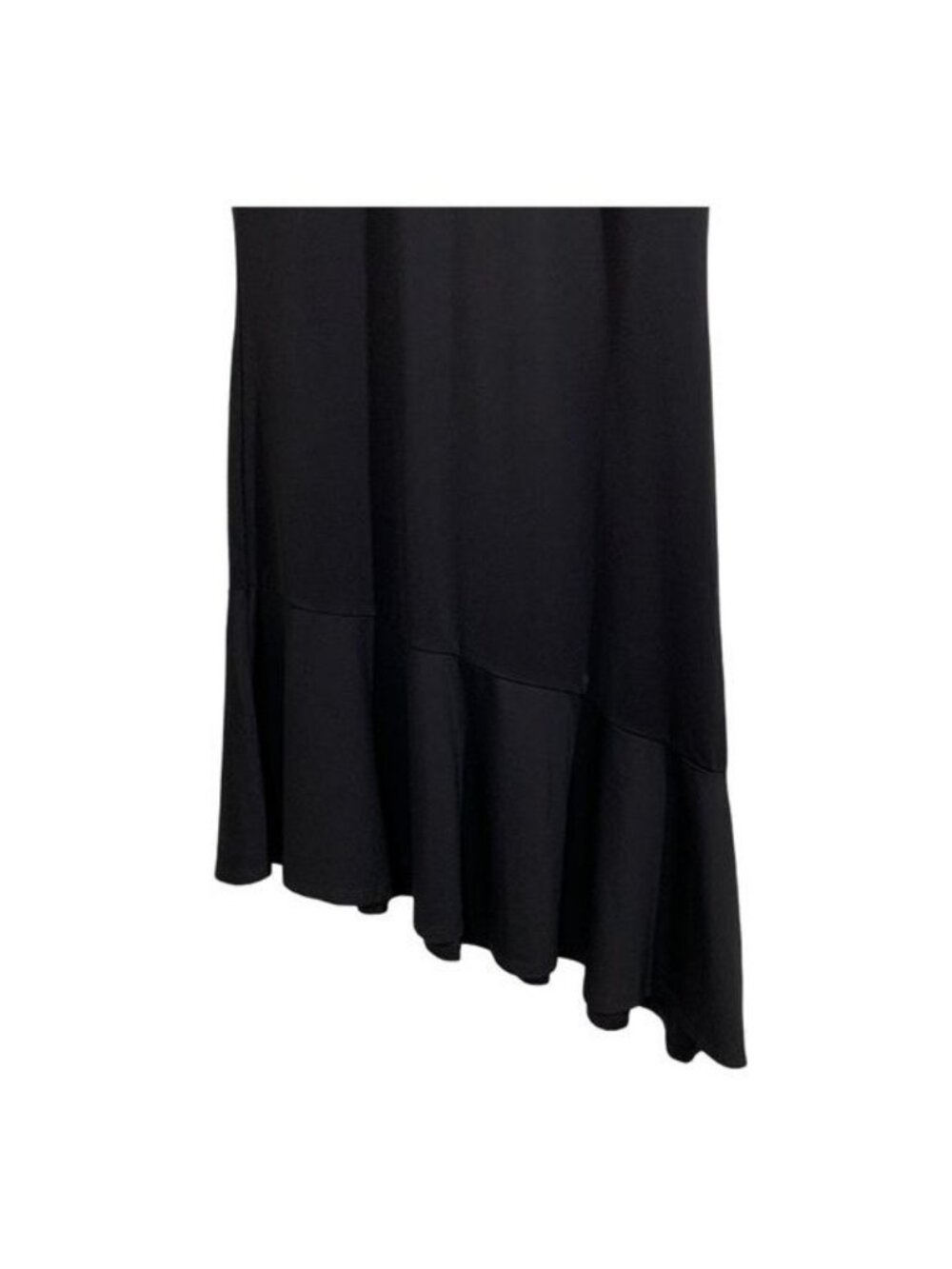 Bar III Dress Womens Medium Black Asymmetrical Hem Sleeveless Midi V Neck - Picture 3 of 8